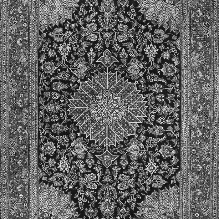 Serging Thickness of Machine Washable Medallion Gray Traditional Rug, wshtr1716gry