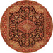 Machine Washable Medallion Orange Traditional Area Rugs, wshtr1716org