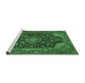 Sideview of Machine Washable Medallion Emerald Green Traditional Area Rugs, wshtr1716emgrn