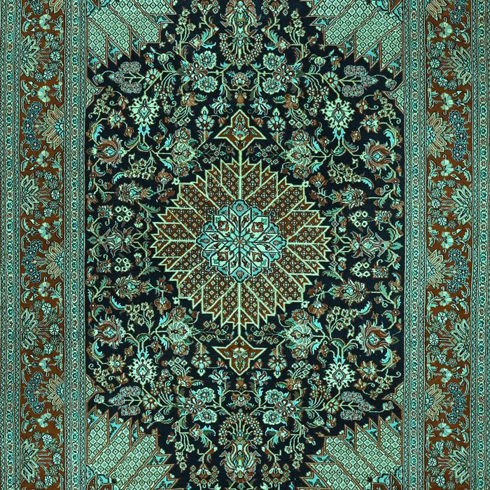 Medallion Turquoise Traditional Rug, tr1716turq