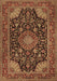 Machine Washable Medallion Brown Traditional Rug, wshtr1716brn