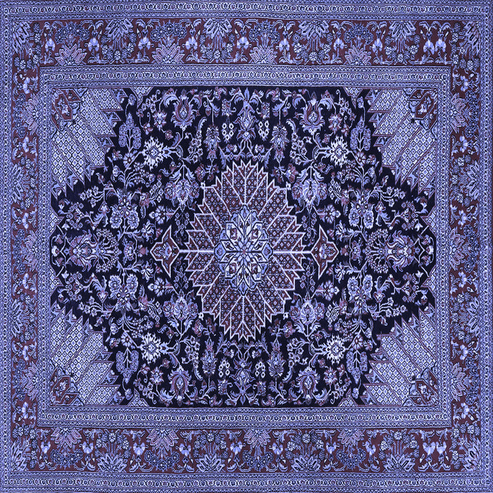Square Medallion Blue Traditional Rug, tr1716blu
