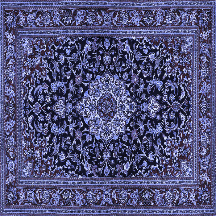 Square Medallion Blue Traditional Rug, tr1717blu