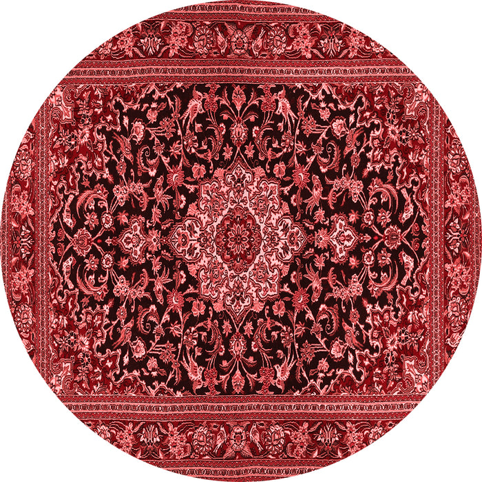 Machine Washable Medallion Red Traditional Rug, wshtr1717red