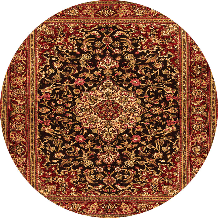 Square Medallion Orange Traditional Rug, tr1717org