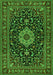 Medallion Green Traditional Rug, tr1717grn