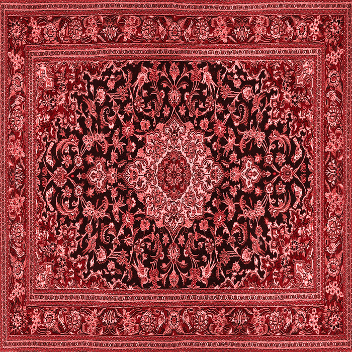Machine Washable Medallion Red Traditional Rug, wshtr1717red