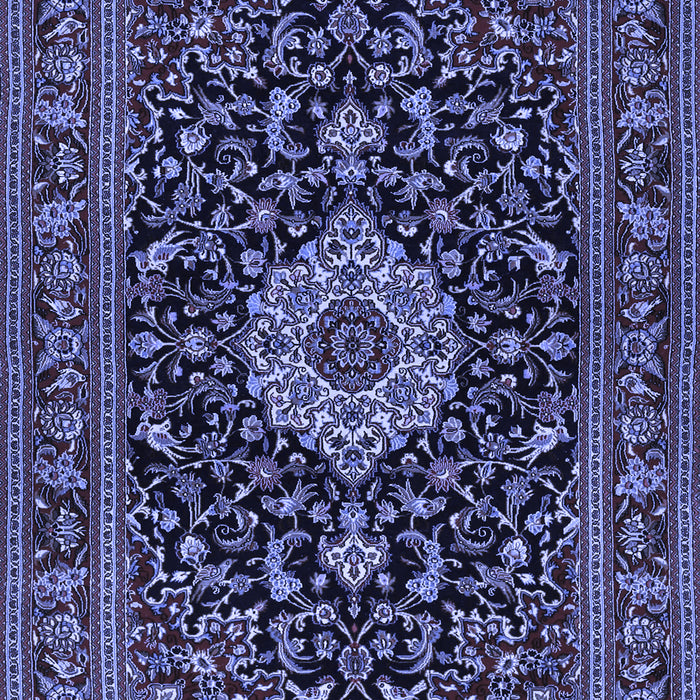 Medallion Blue Traditional Rug, tr1717blu