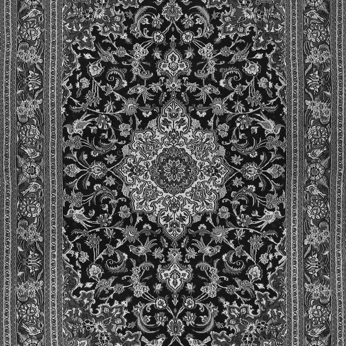 Serging Thickness of Machine Washable Medallion Gray Traditional Rug, wshtr1717gry