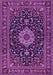 Machine Washable Medallion Purple Traditional Area Rugs, wshtr1717pur