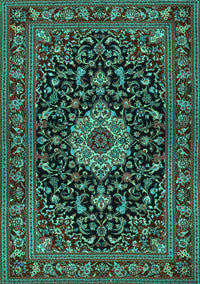 Medallion Turquoise Traditional Rug, tr1717turq