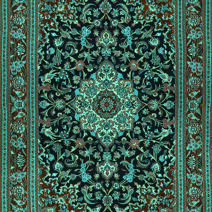 Medallion Turquoise Traditional Rug, tr1717turq