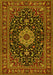 Machine Washable Medallion Yellow Traditional Rug, wshtr1717yw