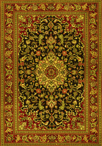 Medallion Yellow Traditional Rug, tr1717yw