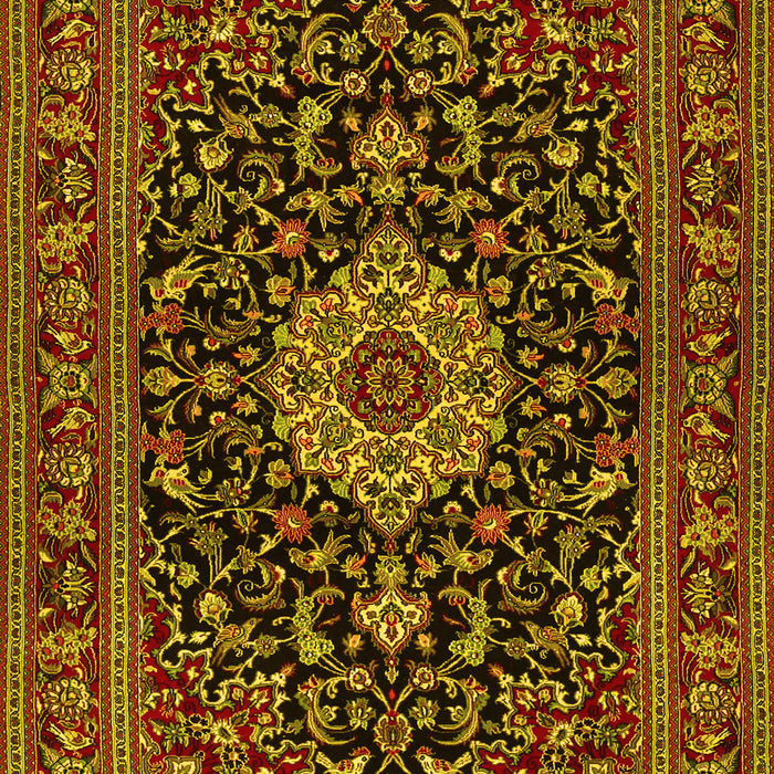 Medallion Yellow Traditional Rug, tr1717yw