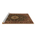 Sideview of Machine Washable Medallion Brown Traditional Rug, wshtr1717brn