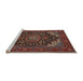 Sideview of Machine Washable Traditional Dark Almond Brown Rug, wshtr1718