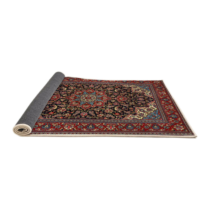 Sideview of Traditional Dark Almond Brown Medallion Rug, tr1718
