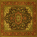 Square Medallion Yellow Traditional Rug, tr1718yw