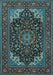 Medallion Light Blue Traditional Rug, tr1718lblu