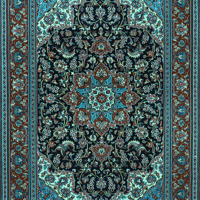 Medallion Light Blue Traditional Rug, tr1718lblu