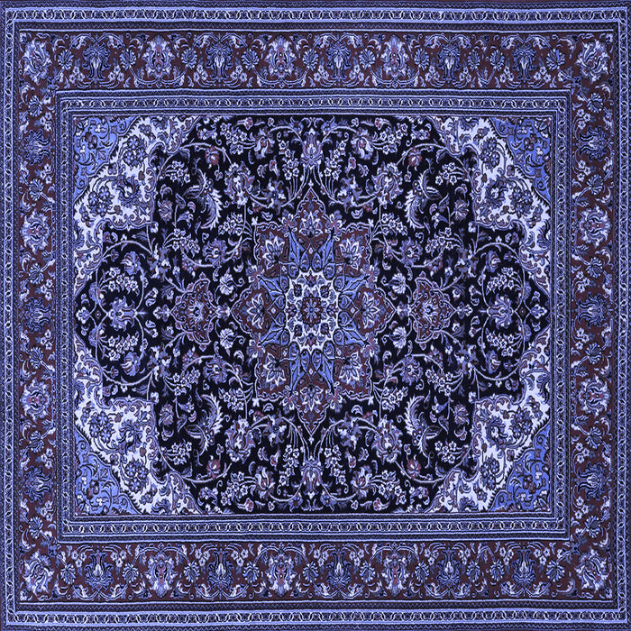 Square Medallion Blue Traditional Rug, tr1718blu