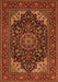 Serging Thickness of Machine Washable Medallion Orange Traditional Area Rugs, wshtr1718org