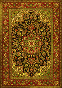 Medallion Yellow Traditional Rug, tr1718yw