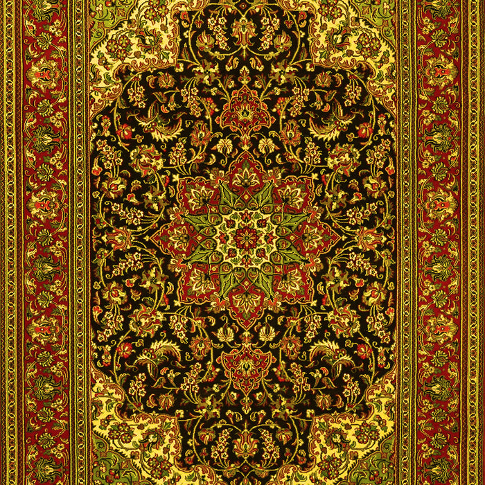 Medallion Yellow Traditional Rug, tr1718yw