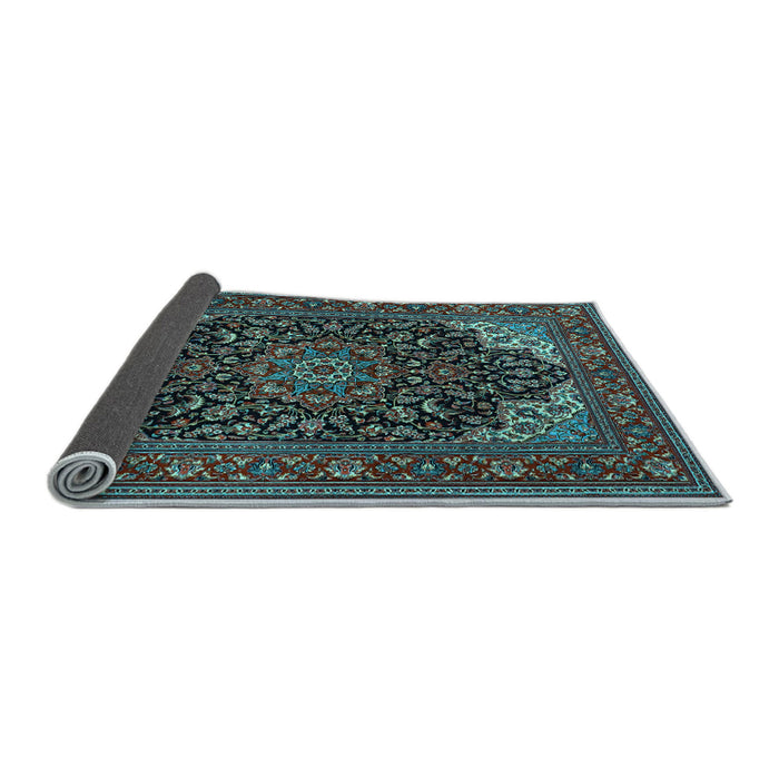 Sideview of Medallion Light Blue Traditional Rug, tr1718lblu