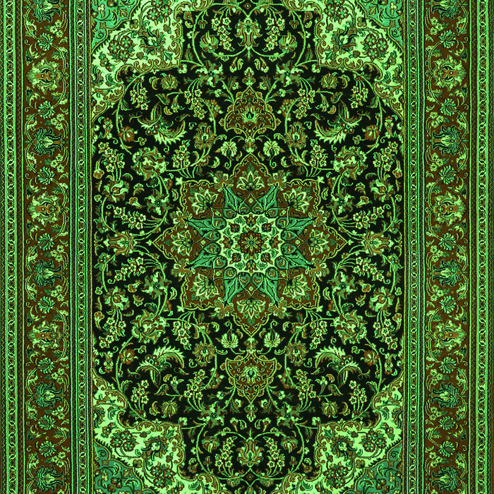 Medallion Green Traditional Rug, tr1718grn
