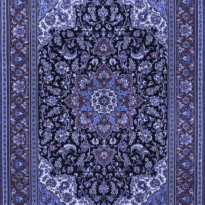 Medallion Blue Traditional Rug, tr1718blu