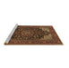 Sideview of Machine Washable Medallion Brown Traditional Rug, wshtr1718brn