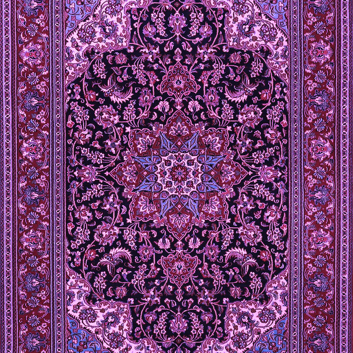 Machine Washable Medallion Purple Traditional Area Rugs, wshtr1718pur