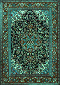 Medallion Turquoise Traditional Rug, tr1718turq