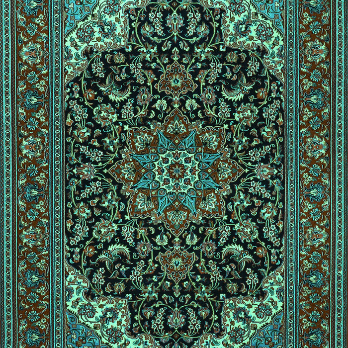 Medallion Turquoise Traditional Rug, tr1718turq