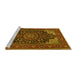 Sideview of Machine Washable Medallion Yellow Traditional Rug, wshtr1718yw