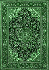 Medallion Emerald Green Traditional Rug, tr1718emgrn