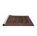 Sideview of Machine Washable Traditional Dark Almond Brown Rug, wshtr1719