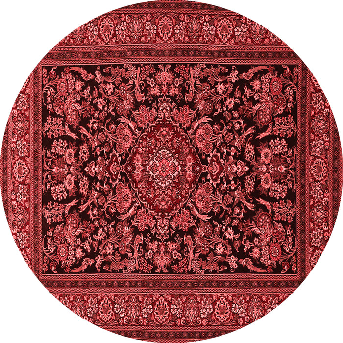 Machine Washable Medallion Red Traditional Rug, wshtr1719red