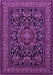 Machine Washable Medallion Purple Traditional Area Rugs, wshtr1719pur