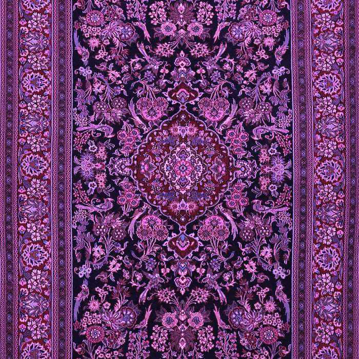 Machine Washable Medallion Purple Traditional Area Rugs, wshtr1719pur