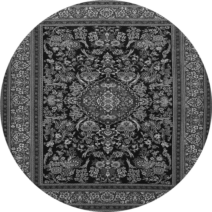 Square Medallion Gray Traditional Rug, tr1719gry