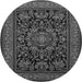 Square Medallion Gray Traditional Rug, tr1719gry