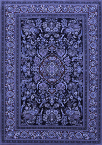 Medallion Blue Traditional Rug, tr1719blu