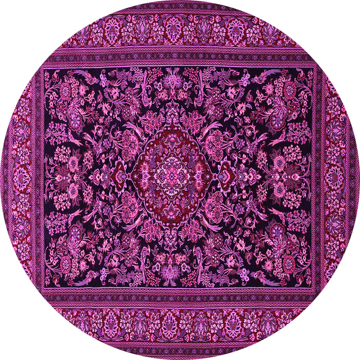Round Medallion Pink Traditional Rug, tr1719pnk