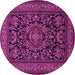 Round Medallion Pink Traditional Rug, tr1719pnk