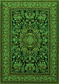 Medallion Green Traditional Rug, tr1719grn