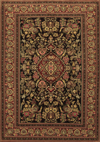 Medallion Brown Traditional Rug, tr1719brn