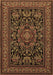 Medallion Brown Traditional Rug, tr1719brn